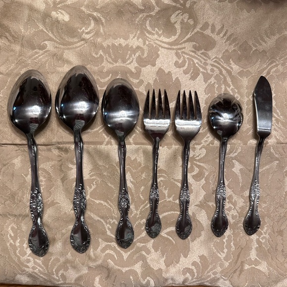 Reed & Barton Rebacraft Stainless Candace Andrea  Serving Set 7 Pieces - Picture 2 of 4